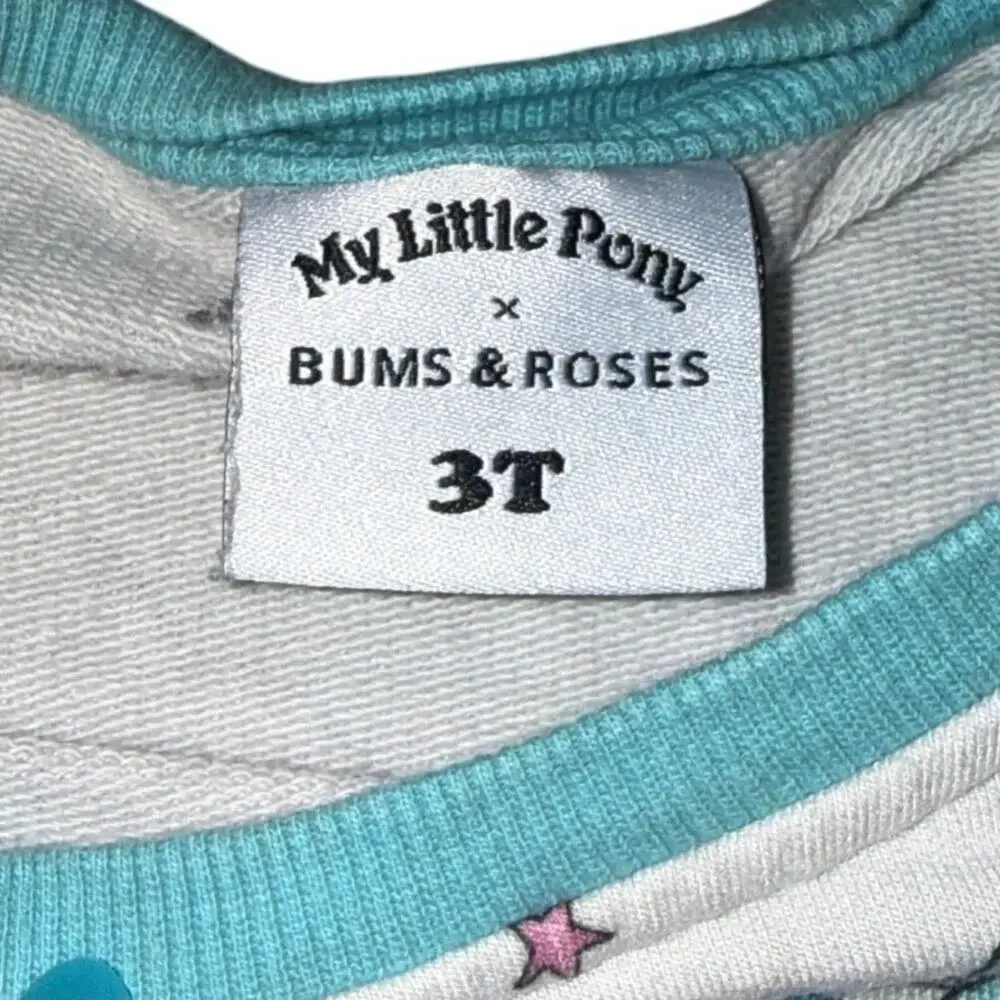 Bums & Roses x My Little Pony two-piece jogger set in girls size 3T.